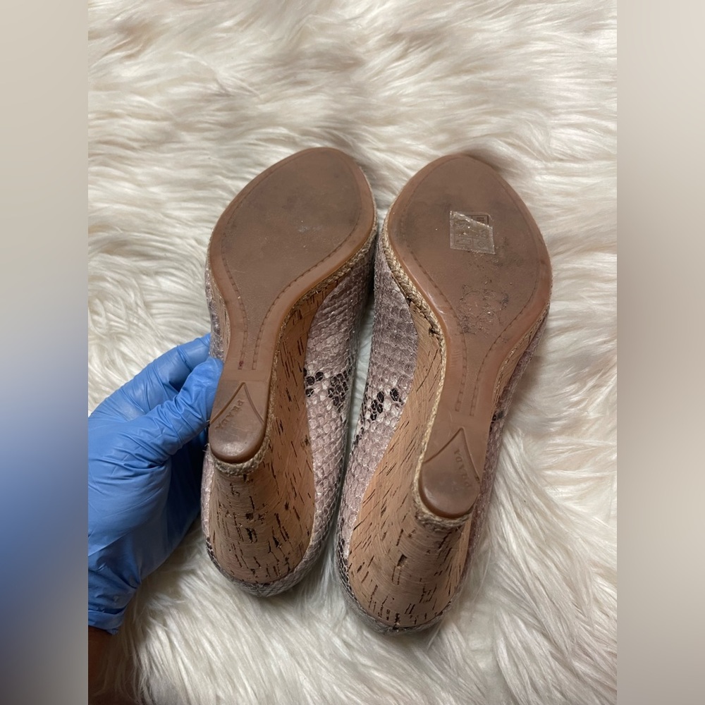 Prada Python pink snake skin Peep- toe wedge - Picture 6 of 16